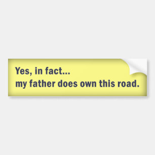 Ja, in feite... Bumpersticker Geel met Blauw
