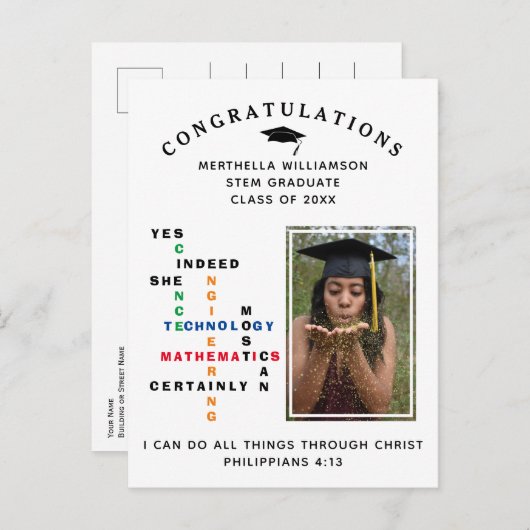 JA INDEED ZE KAN STAM VAN HET ZWANGERSCHAP Afstude Aankondigingskaart (Voorkant / Achterkant)