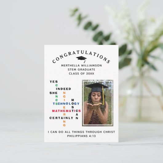 JA INDEED ZE KAN STAM VAN HET ZWANGERSCHAP Afstude Aankondigingskaart (Staand voorkant)