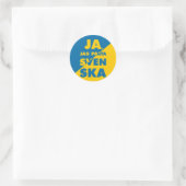 Ja, Jag Prata Svenska, Yes i speak Swedish, circle Ronde Sticker (Tas)