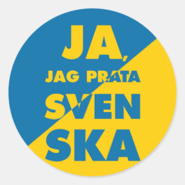 Ja, Jag Prata Svenska, Yes i speak Swedish, circle Ronde Sticker