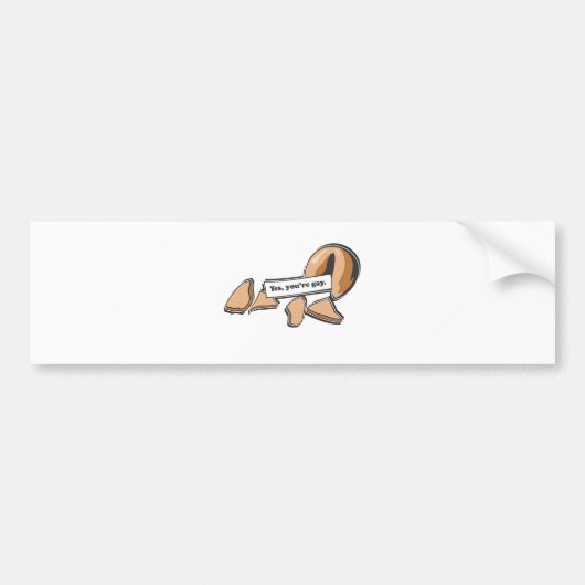 JA, JE BENT GAY FORTUNE COOKIE BUMPERSTICKER (Voorkant)