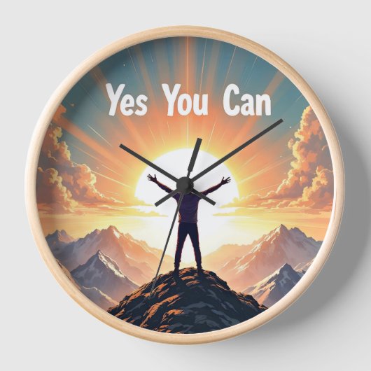 Ja, je kunt de Motivatie Sunrise Wall Clock (Voorkant)