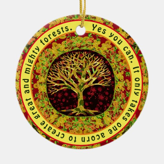 Ja Je kunt een positief bericht geven Keramisch Ornament (Voorkant)