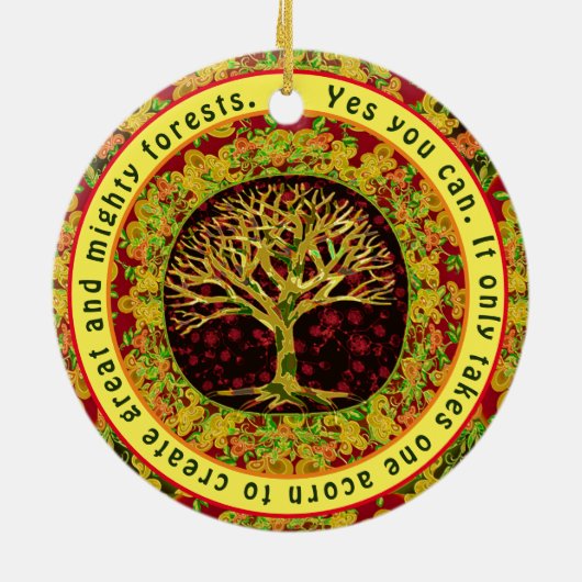 Ja Je kunt een positief bericht geven Keramisch Ornament (Achterkant)