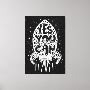 Ja, je kunt Rocketship Canvas Afdruk