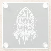 Ja, je kunt Rocketship Glazen Onderzetter (Achterkant)