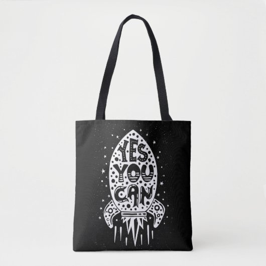 Ja, je kunt Rocketship Tote Bag (Voorkant)