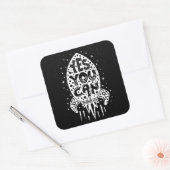 Ja, je kunt Rocketship Vierkante Sticker (Envelop)