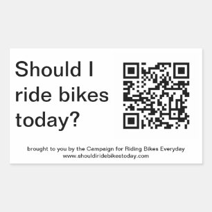 "Ja, je moet vandaag fietsen." Sticker