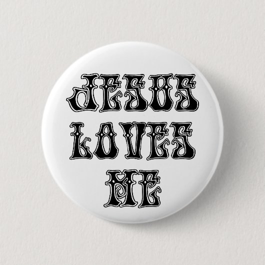 Ja!  Jezus houdt van me! Ronde Button 5,7 Cm (Voorkant)