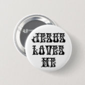 Ja!  Jezus houdt van me! Ronde Button 5,7 Cm (Voorkant /achterkant)