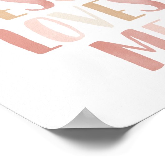 Ja Jezus houdt van me Roze meisje met een kalmeren Poster (Hoek)