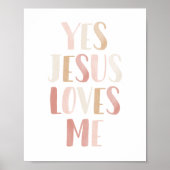 Ja Jezus houdt van me Roze meisje met een kalmeren Poster (Voorkant)