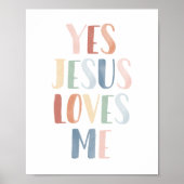 Ja Jezus Houdt van Mij Regenboog Kinderkamer Decor Poster (Voorkant)