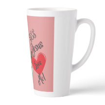 "Ja, Jezus houdt van mij" Roze grote Latte mok