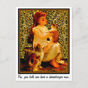 Ja, jullie kunnen nu allebei een cheeseburger hebb briefkaart