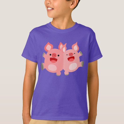 JA!! Knuffel Varkens Kinder T-Shirt (Voorkant)