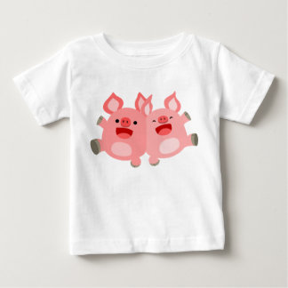 JA! Kute Cartoon Varkens Baby T-Shirt
