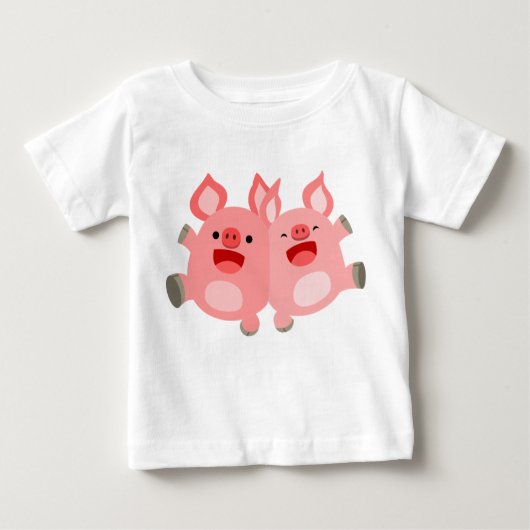 JA! Kute Cartoon Varkens Baby T-Shirt (Voorkant)
