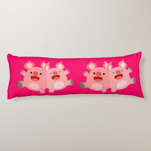JA! Kute Cartoon Varkenshulp Lichaamskussen (Achterkant)