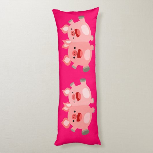 JA! Kute Cartoon Varkenshulp Lichaamskussen (Achterkant (Verticaal))