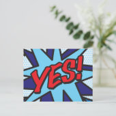 JA Leuk Retro Stripboek Pop Art Aankondigingskaart (Staand voorkant)