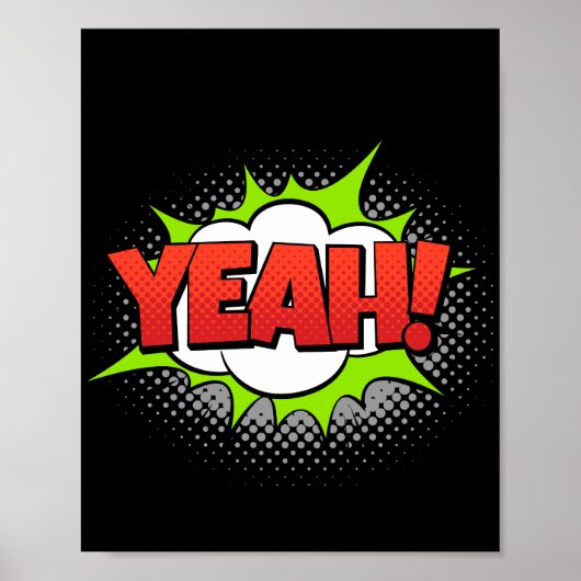 Ja! Levendige Pop Art Comic Uitroep Poster (Voorkant)