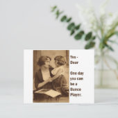Ja, lieve, op een dag kun je een Bunco speler zijn Briefkaart (Staand voorkant)