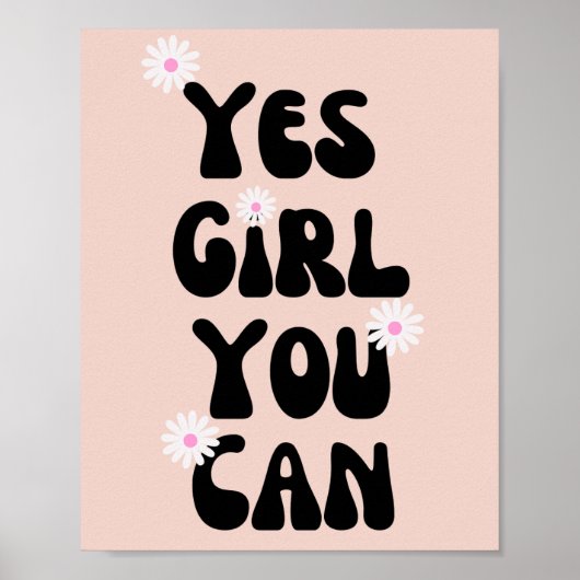 Ja Meid Je Kan Daisy Inspirerende Spreuk Poster (Voorkant)