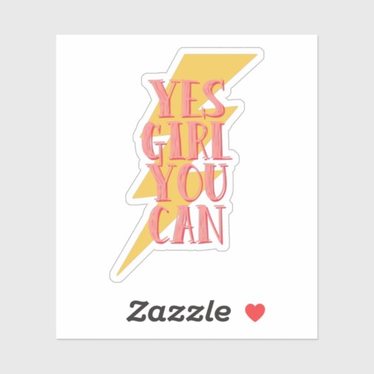 ja meisje dat je kunt , vrouwelijk kantoor waterfl sticker (Vel)