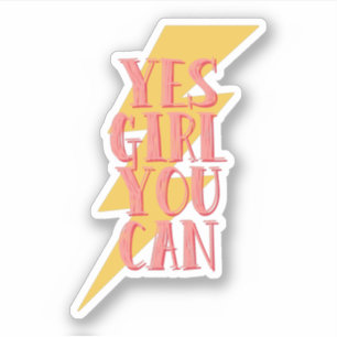 ja meisje dat je kunt , vrouwelijk kantoor waterfl sticker