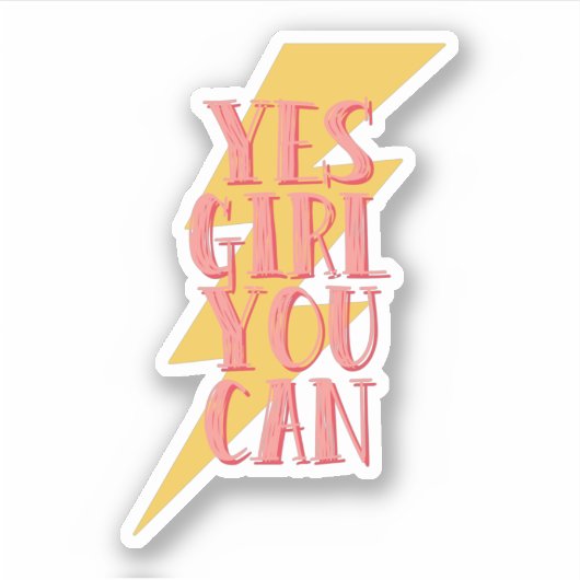 ja meisje dat je kunt , vrouwelijk kantoor waterfl sticker (Voorkant)