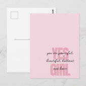 Ja Meisje Je bent een mooie Motivatie meisje Print Briefkaart (Voorkant / Achterkant)