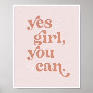 Ja meisje je kunt lettertype teruggeven poster