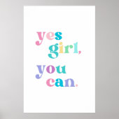 Ja Meisje u kunt het Poster van de drukbare muurku (Voorkant)