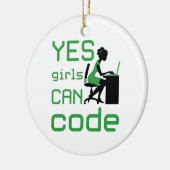 Ja meisjes kunnen een vrouwelijke programmeur code keramisch ornament (Links)