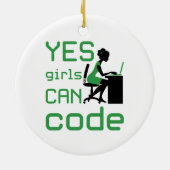 Ja meisjes kunnen een vrouwelijke programmeur code keramisch ornament (Achterkant)