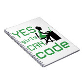 Ja meisjes kunnen een vrouwelijke programmeur code notitieboek (Rechterzijde)