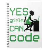 Ja meisjes kunnen een vrouwelijke programmeur code notitieboek (Voorkant)