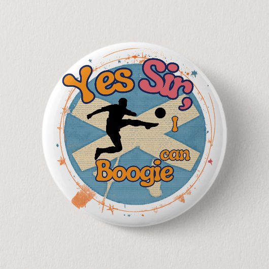 Ja meneer, ik kan boogie met voetballer ronde button 5,7 cm (Voorkant)