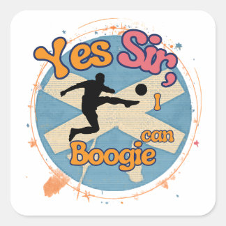 Ja meneer ik kan Boogie met voetballer  Vierkante Sticker