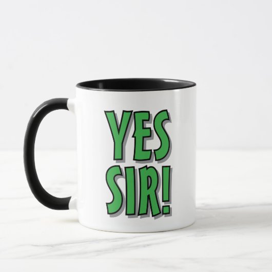 Ja meneer! Nee meneer! grappige typografische koff Mok (Links)