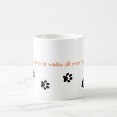 Ja mijn kat loopt over mij heen en schildert Mok (Center)