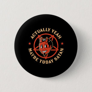 Ja Misschien Satan Retro Vintage Halloween Goth Ronde Button 5,7 Cm
