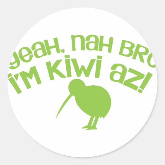 Ja nah Bro Bro Ik ben kiwi Ronde Sticker (Voorkant)