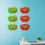 Ja! Nee!, 3 van elk, Pop Art Design op 36 inch Muurstickers<br><div class="desc">6 Grote Pop Art Wall Decals - - Verander de grootte van deze decals door de grootte van het Decal Sheet te wijzigen - 4 formaten - van 12 x 12 inch tot 36 x 36 inch - - Deze zijn gedrukt op een transparante achtergrond, maar u kunt als u...</div>