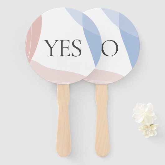 Ja Nee Baby shower Quiz Spel Abstract Handwaaier (Voorkant en achterkant)