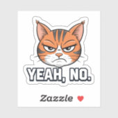 Ja Nee Kat met Attitude Vinyl Sticker (Vel)