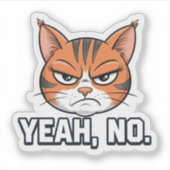 Ja Nee Kat met Attitude Vinyl Sticker (Voorkant)